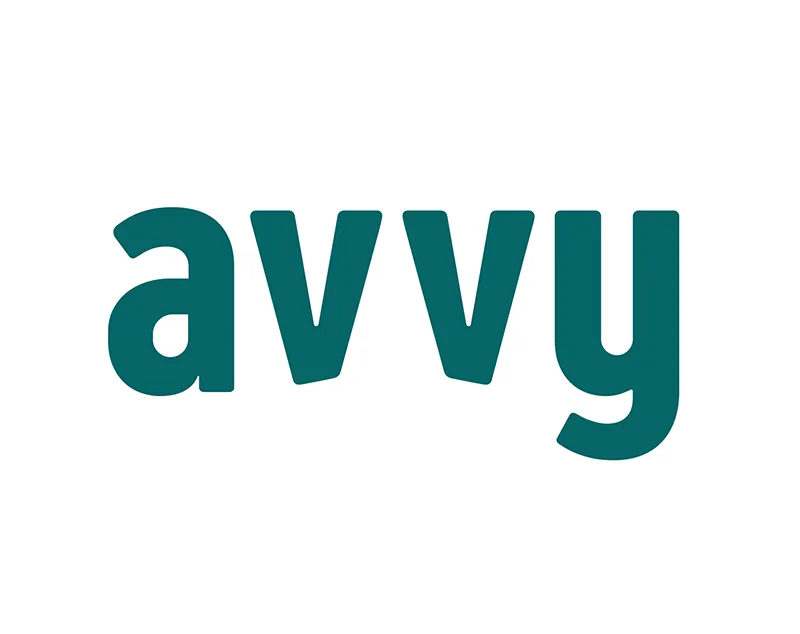 The Avvy wordmark set large in teal lowercase.